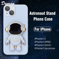 Luxury Plating Astronaut Stand Phone Case For iPhone 11 12 13 Pro Max Mini XS X XR 6 6S 7 8 Plus SE 2020 2022 Soft Prote