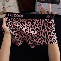 Men’s Underwear, Men’s Leopard Print Pure Cotton Breathable Boxer Shorts, Personalized And Fashionable Printed Four Cornered Shorts