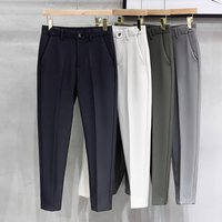 Clothing High end casual pants slim spring autumn straight suit pants high end drape nine point pants