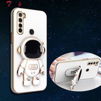 Astronaut Bracket Plating Phone Holder Case for Xiaomi Redmi Note 8 Pro 8T 8A 2021 Stand Soft Back Cover