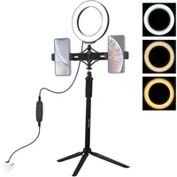 6.2 10inch Photo Ringlight LED Selfie Ring Light Phone Lamp Dimmable Photography Lighting Tripod Stand Holder Youtube Video
