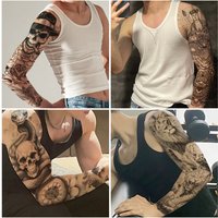 Body Art Long Flower Arm Tattoo Stickers Full Arm Waterproof Temporary Tattoo Spot Full Arm Tattoo Stickers