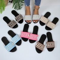 plus Flat Slippers Casual round Toe Single Strap Slip On Home Comfortable Sandals Various Colors
