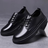 Men's Shoes Leather Shoes New Spring And Autumn Black Casual Leather Shoes Men's Business Lace Up Formal Men's Leather Shoes