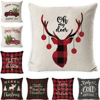 Christmas pillowcase linen cushion short plush sofa pillow festival pillowcase