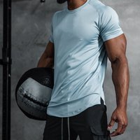 Men's Clothing Summer Large Size Sports Short Sleeved Mesh Breathable Quick Drying Fitness Training Stretch Solid Color Casual T Shirt