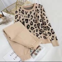 Clothing Knit Sweater & Harem Pants Set Casual Two Piece Outfit