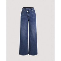 Clothing Diagonal Zipper Jeans Denim