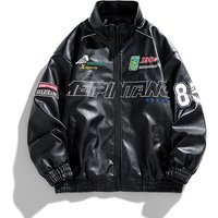 Printed Fashion British Casual PU Leather Jacket Clothing