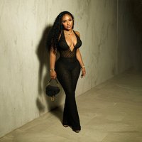 Clothing Sexy Halter Neck Jumpsuit Backless Deep V Neck Lace Detail European American Style Hot Selling Shorts