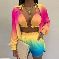 Clothing Sexy Three Piece Suit Autumn Beach Fashion Shorts Suit