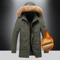 Winter Velvet Thickened Cotton padded Clothes Medium Long Loose Coats Removable Caps Windproof Warm Middle aged Cotton Clothes