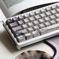 Jkdk Ink Landscape Side Carved Transparent OEM Key CAP 68 75 84 87 98 8.0 Wooting Nical Keyboard