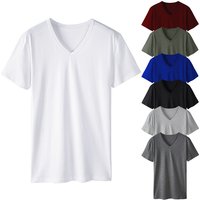 2025d V Neck Solid T Shirt Running Sports Casual Quick Dry Breathable Sweat Wicking Short Sleeve Top Trendy