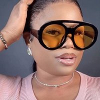 Sunglasses Oversized Frame Toad Shaped Sunglasses Double Beam Double Beam Fashion Contrast Sunglasses Ins Net Celebrity Sunglasses
