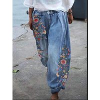 Jeans Faux Denim Lantern Pants