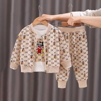 Bos Stle Western 2024 Autumn Stle Handsome Bab Spring Dress Korean Version 3 Piece Set