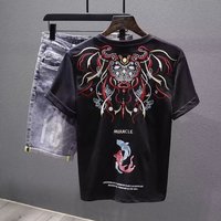 Clothing Trendy Solid Printed Short Sleeved Round Neck Half Sleeved Versatile T Shirt