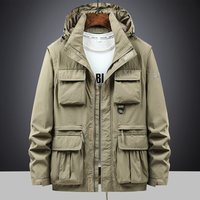 Removable Sleeve Jacket Spring Summer Outdoor Windproof Jacket Loose Large Casual pocket Tooling Jacket
