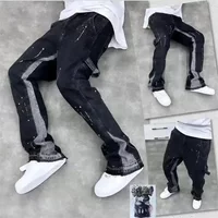 Trendy High Street Mens Jeans Loose Fit Straight Leg Casual Drag Trousers American Style Vintage Vibe Micro Flare 250222
