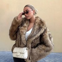 Women's Clothing Fashion Street Blasting Lapel Long Sleeved Fur Coat For Women Spring New Style Solid Color All Match Cardigan Fur Top