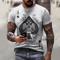 Men's T-shirt Personalized Loose Casual New Style Playing Card Printing Men's Top T-shirt Large Size