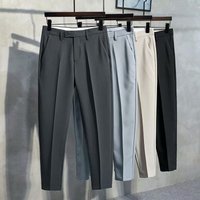 Men's Clothing Autumn Men's Nine Point Suit Pants Straight Loose Anti Wrinkle Casual Pants Business Drape Slim Fit Pencil Pants Men