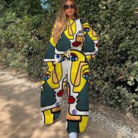 pop print contrast loose two piece set