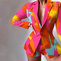 Fashion Suits Autumn Winter Temperament Slim Short Suit Pants Two piece Suit