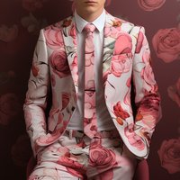 Men's Clothing 3D digital printing suit cos party stage nightclub shiny cool performance suit