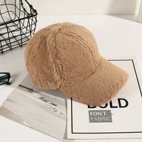Unisex Rabbit hair baseball cap winter head around plush ear protection cap hat