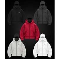 Men's Clothing Double Hooded Zipper Jacket, Tough Design, Hooded Zipper Cardigan, Sweatshirt, Couple Style, Windproof High Street