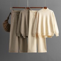 Winter Knit Set – Thickened Angora Blend Sweater & High Neck Top 