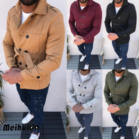 coat belt long sleeve woolen coat trench double breasted