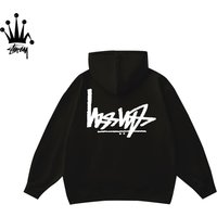 Stussy Reverse Letter Logo Pattern Printed Casual Fashionable Pure Cotton Hooded Sweatshirt Both