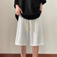 Clothing Textured Ice Silk Pants Summer Thin Straight Pants Trendy Brand Drape Korean Version Loose Casual Shorts