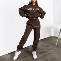 Clothing Printed Hoodie Sweatshirt Set Pockets Casual Streetwear Pullover Hooded Sweatshirt & Joggers Soft Cotton Blend