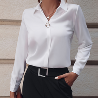 Clothing Shirt Versatile Simple Solid Shirt Long Sleeve Mid Length Large Shirt