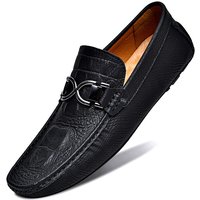 2023 E commerce Live Cowhide Crocodile Beans Slip on Driving Casual Leather Shoes