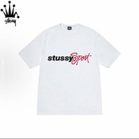 Stussy Sport Printed Cylindrical Short Sleeved T shirt Made Pure Cotton Fabric Both