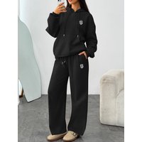 Women’s Oversized Hoodie And Sweatpants Set Fleece Lined Two Piece Tracksuit With Drawstring Hood Casual Lounge Wear Outfit S