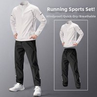 Men's Winter Sports Suit Quick Drying Half Zipper Jacket For Running Cycling Morning Run Training Outdoor Fitness