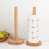 Kitchen Wooden Roll Paper Towel Holder Tissue Vertical Kitchen Paper Stand Holder Storage Accessories Kitchen