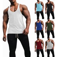Cross-border Men's Vest Breathable Slim-fit Solid Color Summer Youth Sports Fitness Hurdle Sleeveless Bottom Shirt