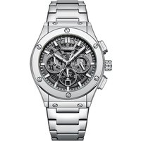 Men's Multifunctional Waterproof Luminous Quartz Watch With Chronograph, Date Display, And Stainless Steel Band (Sizes 42mm)