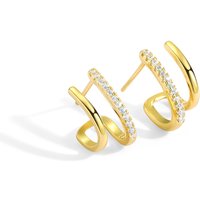 Jewelry Geometric Metal Style Double Layer Round Micro Inlaid Zircon Ear Clip Ear Jewelry