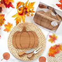 Wooden Pumpkin Tray Handcrafted Thanksgiving & Halloween Cheese Board Unique Party Decor Rustic Charm