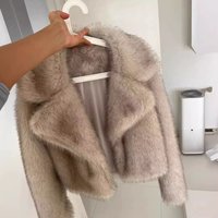 Clothing Winter Faux Fox Fur Short Coat Jacket Top Suit Collar
