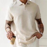 Clothing Summer Fashion Casual All Match Round Neck Short Sleeve Texture Polo Shirt Tops