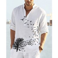 Fashion Printed Shirts Casual Pullover Long Sleeve Shirts
